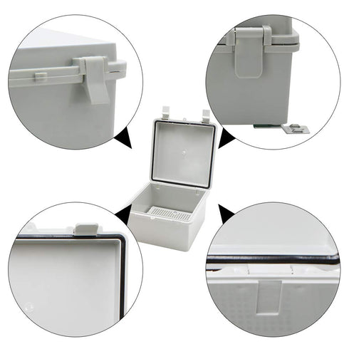 MAKERELE Waterproof Electrical Box, Outdoor Junction Hinged Cover Plastic Clip 7.9"3.9"2.8"