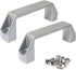 2-Pack Silver Aluminium Alloy Rectangular Industrial Pull Handle, 120mm for 30 Series European Standard Profile