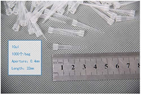 10ul Universal Pipette Tips, Clear White, 1000 Pcs/Bag