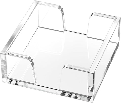 WINFFOR Acrylic Notepad Holder Dispenser - 3x3 in Sticky Note Memo Holder for Desk Organizer (W/O Pads) Office School