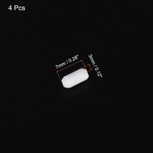 MECCANIXITY Magnetic Stirrer Mixer Stir Bar Rod 7mm(0.28") x3mm Cylinder Shape PTFE Coating Magnet White for Laboratory 4Pcs