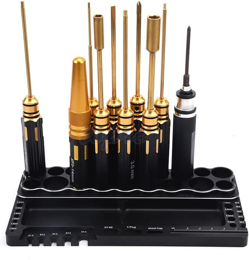 Generic 1/8 1/0 1/12 1/14 Screwdriver Repair Tool Shelf Hex Screwdriver Kit Holder Tool Rack Storage Screw Tray for RC