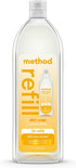 Method Super Shine Liquid Dish Soap Refill, Powered by Enzymes, Coastal Citron