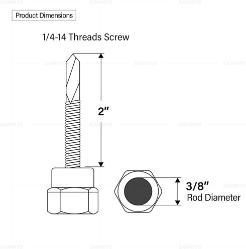 8042957-25 Vertical Anchor Super 3/8 in. Threaded Rod Fitting, 1/4-14 x 2'' Screw, 25 Pack