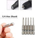Fixinus 5 Pieces Magnetic Triangle Screwdriver Bits Set, 1/4 Inch Hex, S2 Steel, 50 mm Length
