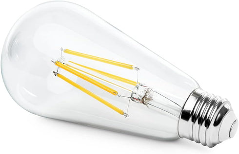 LVWIT ST21 LED Filament Bulb, 5W (40 Watt Equivalent), Dimmable 2700K Warm White, E26 Medium Base, 6-Pack