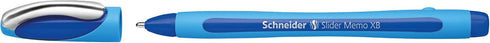 Schneider Slider Memo XB Ballpoint Pen, 1.4 mm Light Blue Barrel Blue Ink Blister Pack of 1 Pen (75023)
