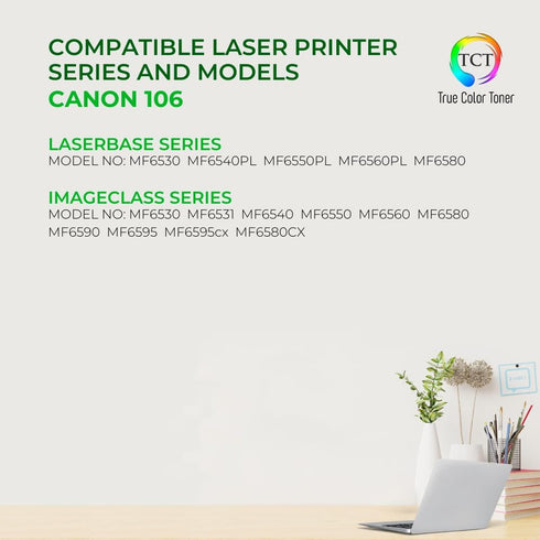 TCT Premium Compatible Toner Cartridge for Canon 106 0264B001AA Black, 5,000 Pages