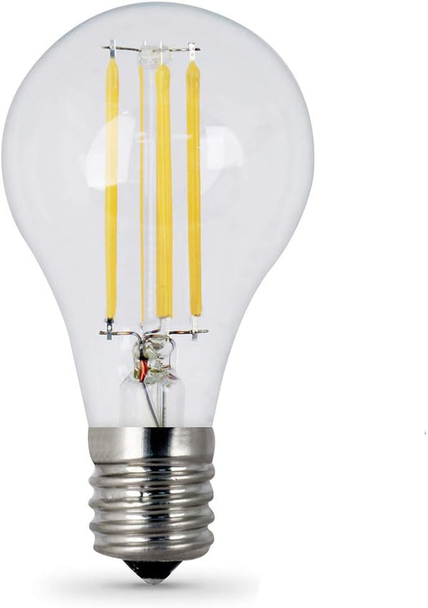 Feit Electric A15 Glass Filament LED Light Bulb, 75W Equivalent, Dimmable, E17