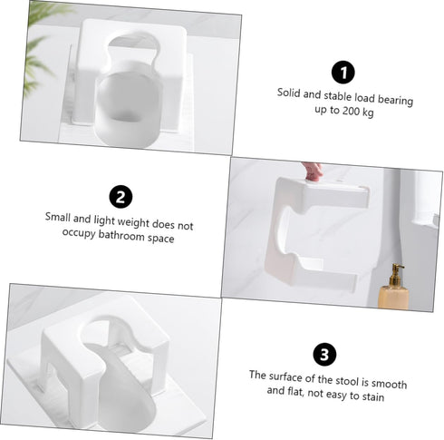 Non-Slip Bathroom Stool for Kids and Adults - Sturdy Toilet Step Stool