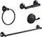 Gadpiparty Stainless Steel Bathroom Towel Holder Set Black Towel Rack with Elegant