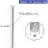 uxcell M6 x 140mm 304 Stainless Steel Fully Male Threaded Rod Bar Studs, 5 Pcs
