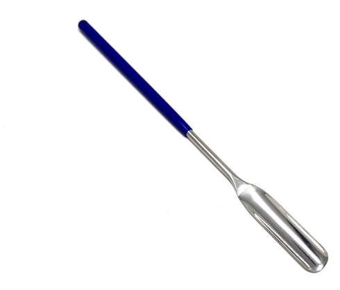 A2Z-VL004 Stainless Steel Micro Lab Scoop Half Rounded Spoon Spatula Sampler, with Vinyl Handle 6" (15.24 cm)