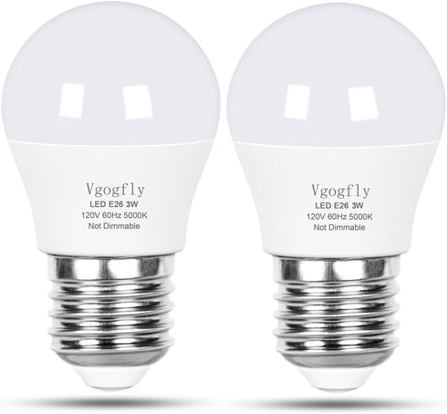 Vgogfly Led Light Bulb 25W- 3 Watt Equivalent Energy Efficient, Daylight 5000K,