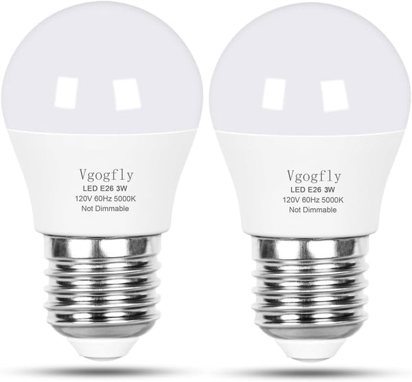 Vgogfly Led Light Bulb 25W- 3 Watt Equivalent Energy Efficient, Daylight 5000K,