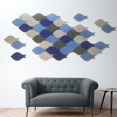 8 12.20X6.69X0.70In MAGICLULU Pcs Fish Felt Tiles Self-Adhesive Bulletin Board Decorative Wall Stickers for Office Home