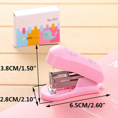 Mini Stapler Set, Manual Stapler with 400 Staples for Document Binding, School Students Office Supplies