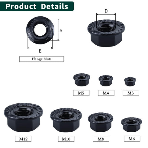 EASTLO M8-1.25 304 18-8 20 Hex Head Serrated Flange Nuts, Stainless Steel Hexagon Head Flange Nuts for Home Automotive