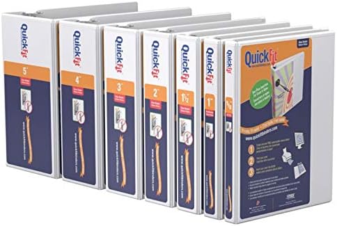 QuickFit View Binder, 5/8 Inch, Round Ring, White (88000)