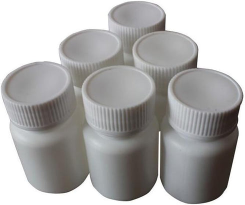 50PCS White Empty Solid Plastic Bottle Case Holder Container Vials Box with Screw Cap for Powder Sample Storage(50ml)