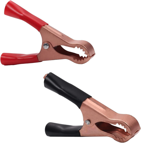 Heyiarbeit 2Pcs 50A Heavy-Duty Insulated Alligator Clips, Battery Electrical Test Clips for Car, Boat