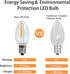 C7 Bulbs, 0.6Watt 7W, E12 Bulbs, 2200K 6 Pack, Non-Dimmable LED Night Light Equivalent to Candelabra Small Base, Edison