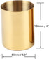 MEI YI TIAN Gold Pen Holder, Glossy Stainless Steel Pencil Cup for Home Office Desk Organizers