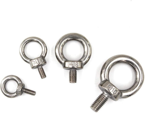 M4 Ring Shape Lifting Threaded Eye Bolt, 304 Stainless Steel for Eye Nut Fastener, 20 Pack