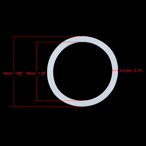 X AUTOHAUX Silicone O-Rings, 42mm OD 35mm ID 3.5mm Width VMQ Seal Gasket, White, Pack of 10