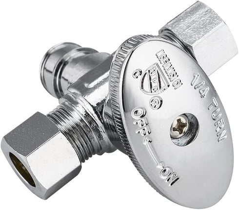 (Pack of 2) 1/4 Turn Dual Pex-A Cold Expansion Outlet Angle Stop Valve - 1/2" Pex-a X (3/8 inch X3/8 inch)
