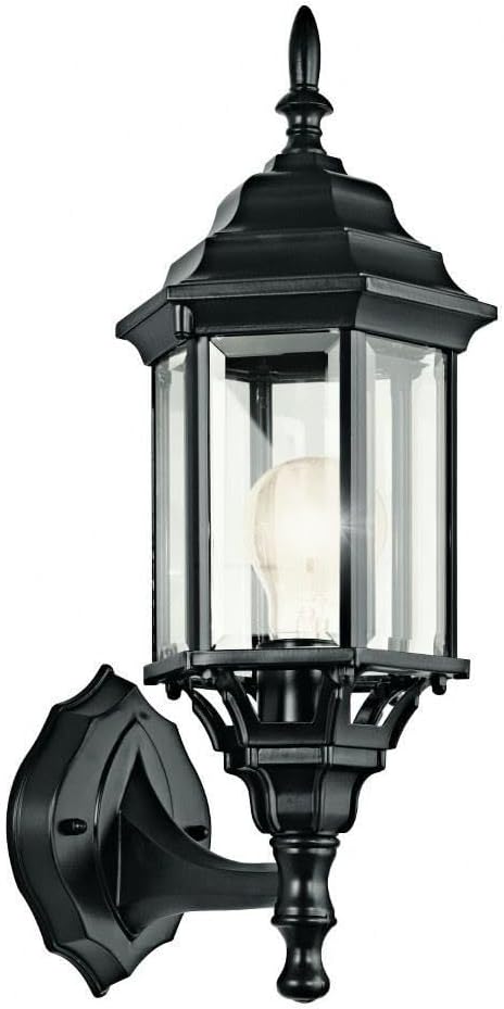 Kichler Chesapeake 17" Outdoor Wall Light in Black, 1-Light Exterior Porch Light,