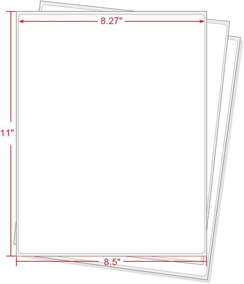 Full Sheet Address Shipping Labels - 8-1/2" x 11" - 100 Labels