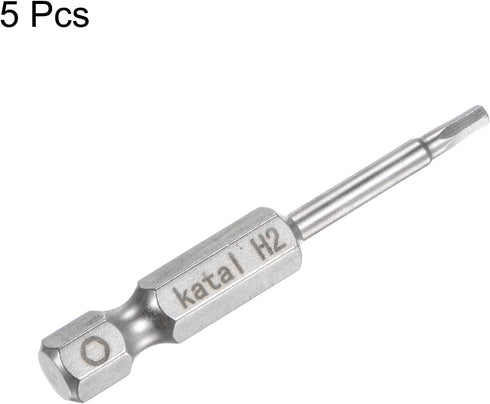 5pcs H2 Hex Screwdriver Bit, 1/4" Hex Shank 2" Length Magnetic Screw Driver Power Tool