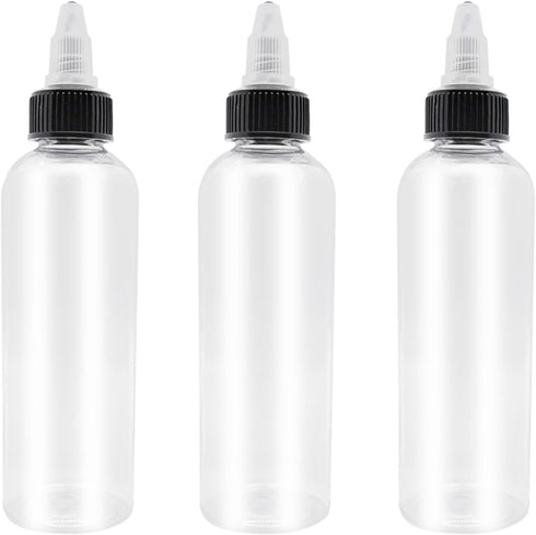 3 Pcs 6oz Plastic Squeeze Dispensing Bottles with Twist Top Cap