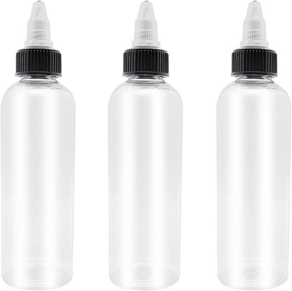 3 Pcs 6oz Plastic Squeeze Dispensing Bottles with Twist Top Cap