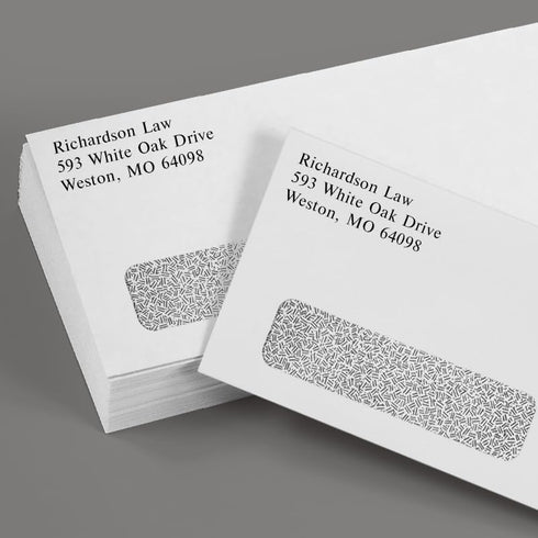 LUXPaper #10 Business Window Envelopes, Security Tint, Peel & Press, 4 1/8" x 9 1/2", White, 24lb Text, 50 Qty
