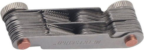52Pcs Metric & Imperial Thread Pitch Gauge: Adjustable Stainless Steel Measuring Tool for Industrial Use