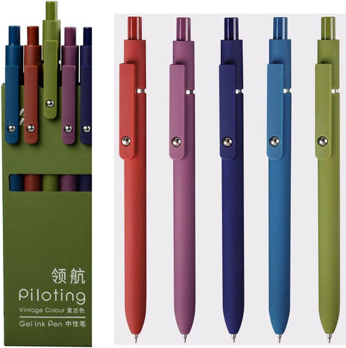 sencoo 5 Pack Blue Gel Pens, Quick Dry Ink, Fine Point 0.5mm, Smooth Writing Cute Aesthetic Pens for School