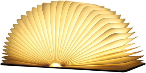 TOMYEUS Desk Lamp Wooden Book Light,Novelty Folding Book Lamp, Folding Night Light,USB Rechargeable Wooden Table Lamp