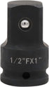 Impact Socket Adapter and Reducer, 1/2 Inch Drive F to 1 Inch M, Chrome Molybdenum Steel Converter