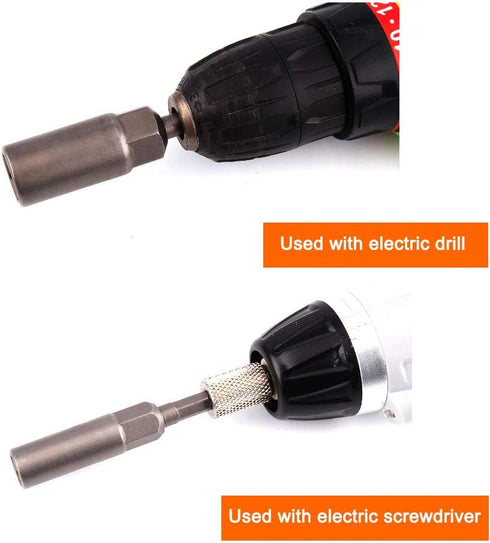 YXQ 10mm Hex Magnetic Power Socket, 80mm Length Adapter Drill Bit Nut Driver Set (4Pcs)