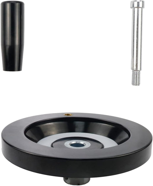 4.92" Hand Wheel with Revolving Handle, 0.47" Hole Diameter for Milling Machine Industrial Lathe
