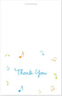 MyExpression.com 50 Pack Vibrant Music Notes Thank You Cards - in Blue, Green, and Orange