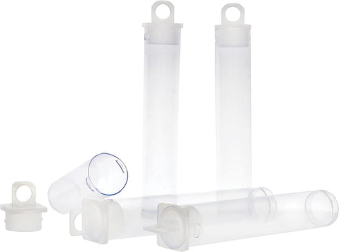 The Beadsmith Clear Plastic Tubes, 3-Inch Round with Hanging Caps, Bag of 100 for Beads & Storage