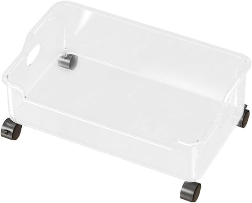 DimyFew Under Desk Book Storage Bin Under Desk Book Organizer with Wheels Storage Container Cart for Books Letter