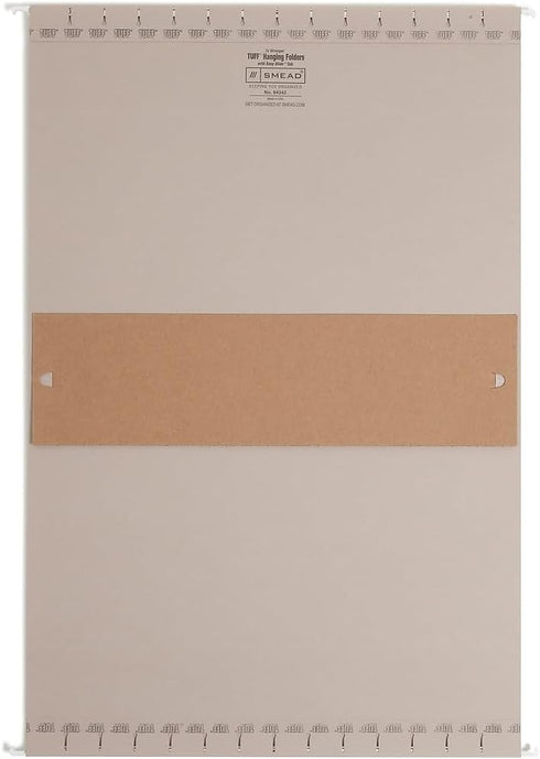 Smead TUFF Extra Capacity Box Bottom Hanging Folder - 4" Expansion, 1/3-Cut Easy Slide Tab, Legal Size, Steel Gray