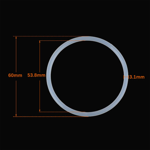 X AUTOHAUX Silicone O-Rings, VMQ Seal Gasket for Compressor Valves Pipe Repair, 60mm OD 53.8mm ID, White, Pack of 20