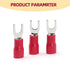 V TELESKY 300Pcs Insulated U-Type Terminal Wire Connector, Red Fork 22-16 Gauge Quick Disconnect Electrical Crimp