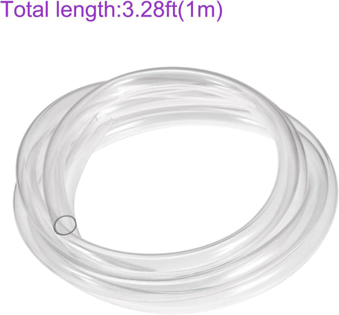DMiotech 18mm ID 21mm OD Clear PVC Tube, Flexible Transparent Hose for Garden Water Tube, Air Tube, Oil Tube