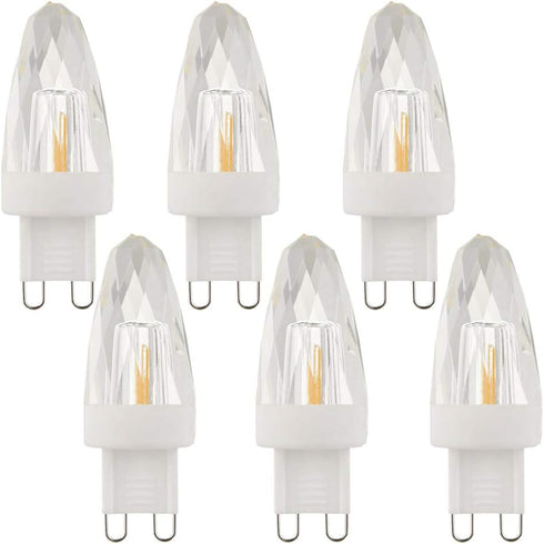 Lxcom Lighting G9 LED Light Bulbs 2W (15W Halogen Equivalent), Warm White 2700K, 6 Pack